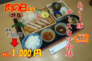 肉の日テレビ　ロースカツ1000円
